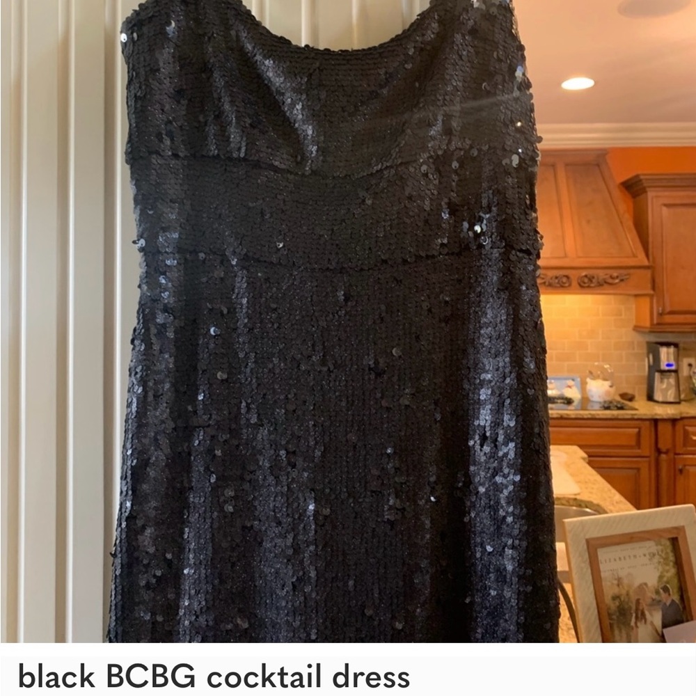 black BCBG sequence cocktail dress- never worn.